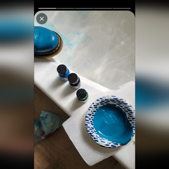 Y2K turquoise leather flower embossed Pascal combat boot dr martens docs htf - Picture 9 of 16